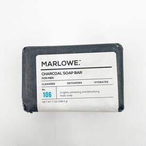 MARLOWE. Charcoal Soap Bar NWT For Men No. 106 Body Skin Cleanses 7oz 198.4g